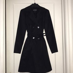 Express Double-Breasted Trench Coat Black XS